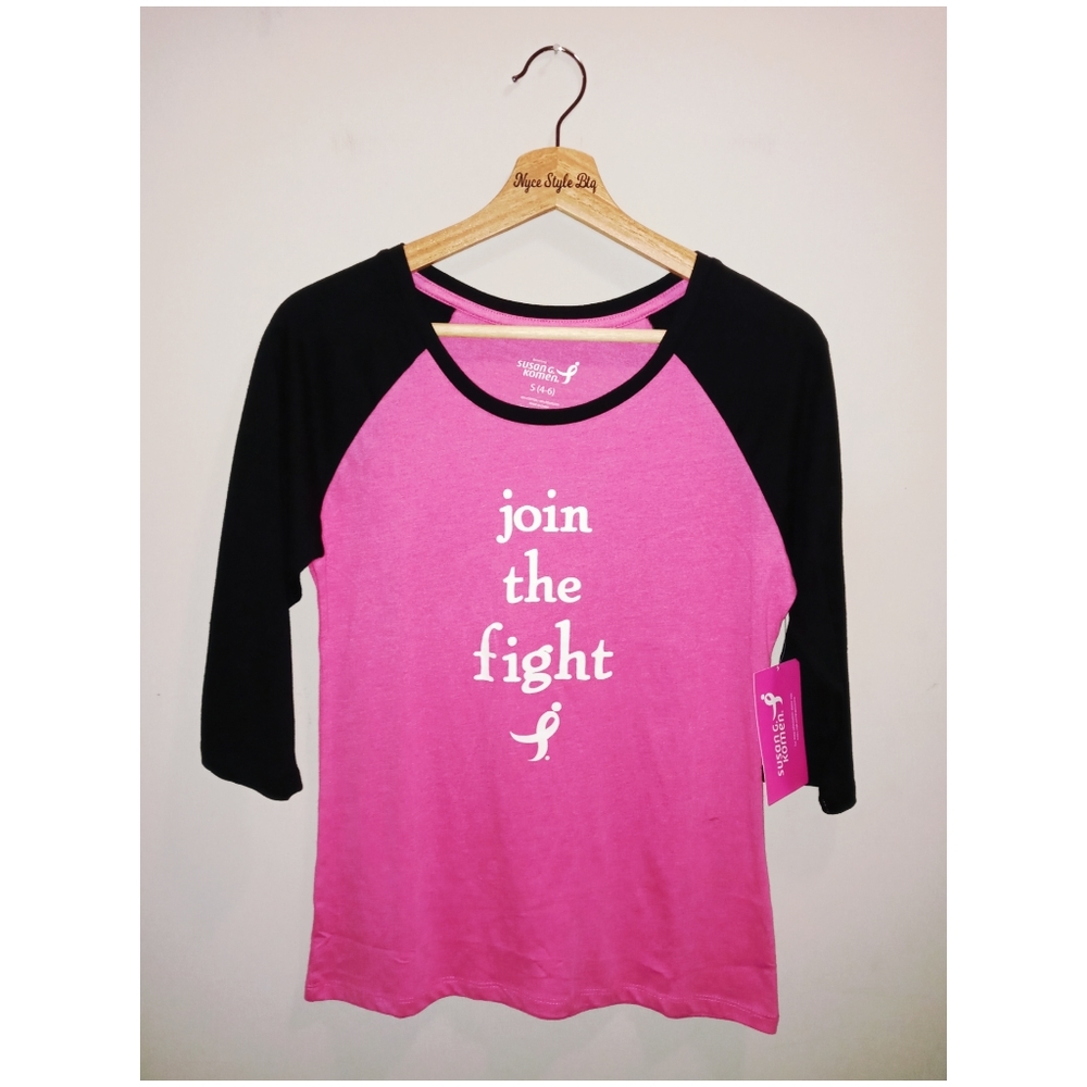 Susan G. Komen "Join The Fight" Tee Shirt‎ 3/4 Sleeve